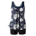 thumbnail image 5 of CALAFEBILA Tankini Swimsuits Women Modest 2 Piece Floral Print Pleated Summer Bathing Suits, 5 of 6