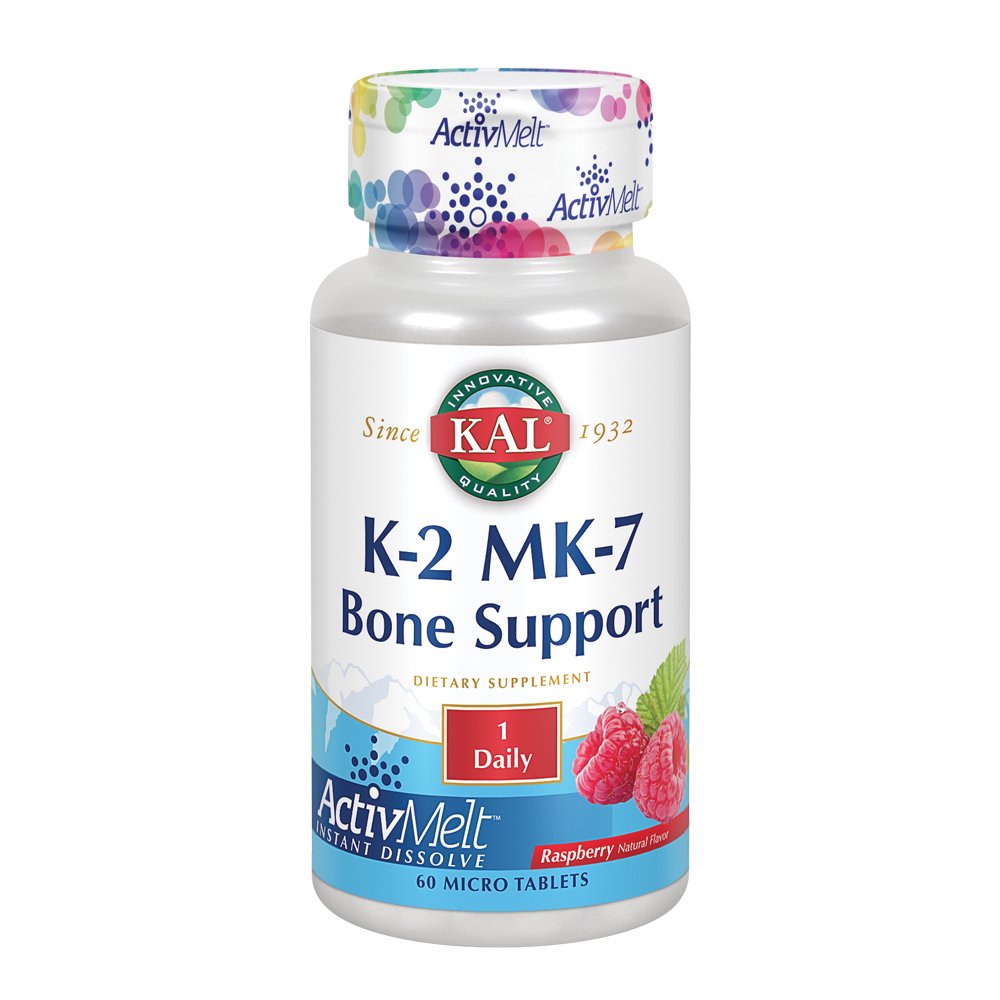 KAL Vitamin K2 MK7 ActivMelt Natural Raspberry Flavor Bone