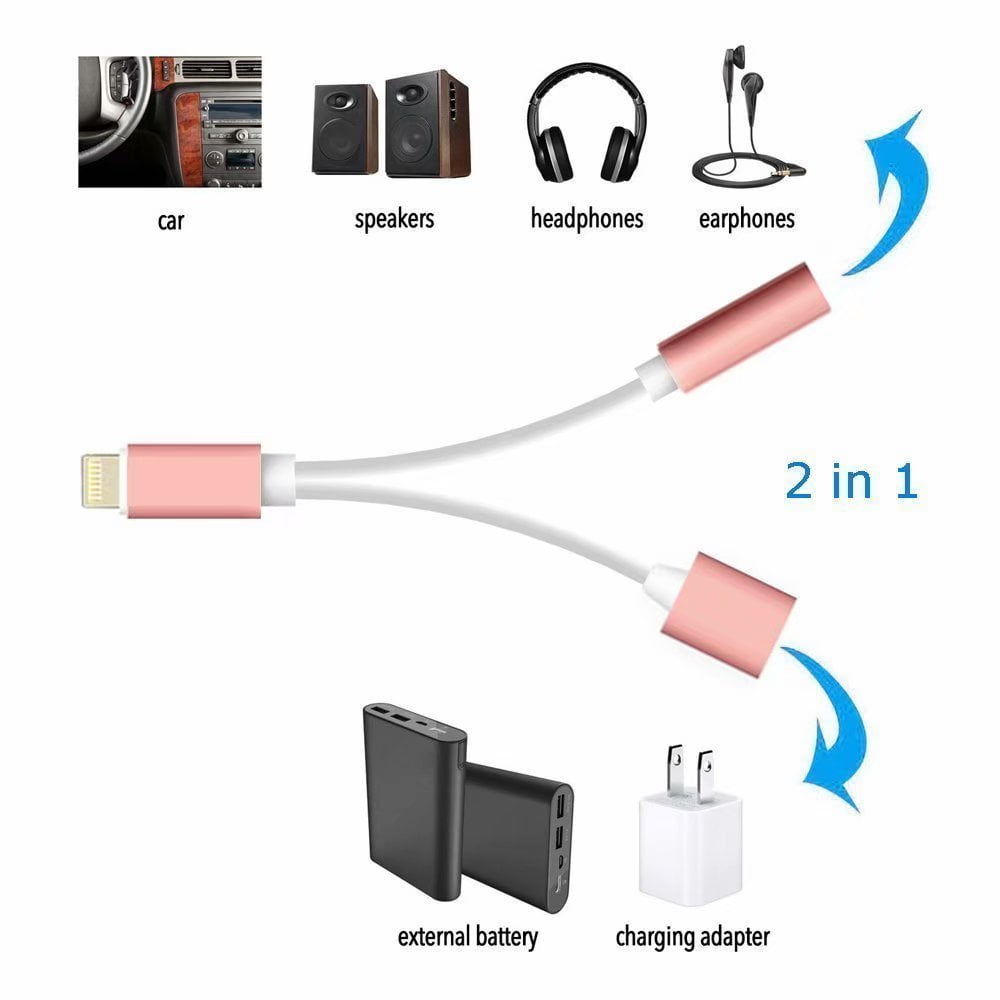 3.5mm Headphone Adapter for iPhone,AUX Audio Jack Charge Adapter [Audio