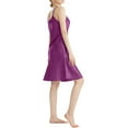 thumbnail image 4 of Prolriy Silk Nightgown for Women, Women's Summer V Neck Strap Thin Slim Fit Solid Color Hanging Dress Loungewear Sleep Dresses Purple M, 4 of 5