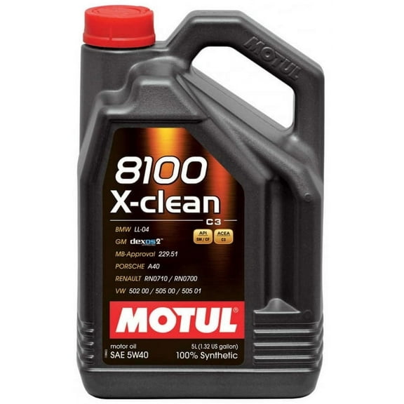 Motul 8100 X-Clean Synthetic Motor Oil 5W40 - 5 Liter
