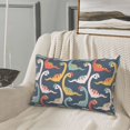 thumbnail image 4 of Plush Throw Pillow Covers, cute cartoon Dinosaur A Pillow Cases with Invisible Zipper, Breathable Microfiber Pillow Cases Standard Size for Sleeping Bedroom Sofa Living Room 14x20, 4 of 5