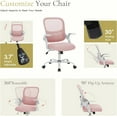 thumbnail image 5 of YEXJ Home Office Desk Chair, Computer Meshchair Ergonomic Taskchair with Lumbar Support Executive Swivel Mid Back for Adults, Adjustable Armrest, Pink, 5 of 9