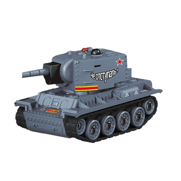 RC Tank Full Scale Infrared Remote Control Mini Desktop Tank Toy for Kids & Adults, Interactive Battle Vehicle, Gray/Blue, 3.15 Inch