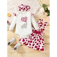 thumbnail image 2 of xiaxaixu Baby Clothes Set, Love Heart Print Romper+Short Skirt+Headband, 2 of 9