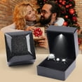 thumbnail image 4 of Hyasfey Engagement Ring Box Jewelry Container with LED Light Storage Magnet Design Compact Portable Jewelry Gift Box Wedding Party Supplies, 4 of 8