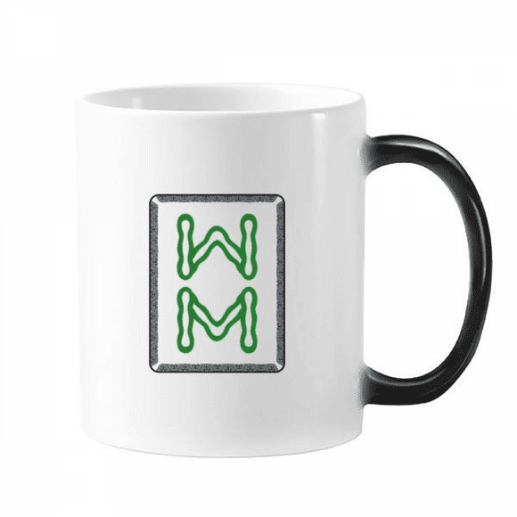 Mahjong Bar 8 Tiles Pattern Changing Color Mug Morphing Heat Sensitive Cup With Handles 350ml