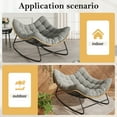 thumbnail image 5 of Poteban Outdoor Rocking Chair, Indoor Papasan Chair, Oversized Egg Rocking Chair with Thick Cushion, Rattan Wicker Rocker Lounge Chair for Bedroom, Living Room, Patio, Garden, Porch (Light Grey), 5 of 10