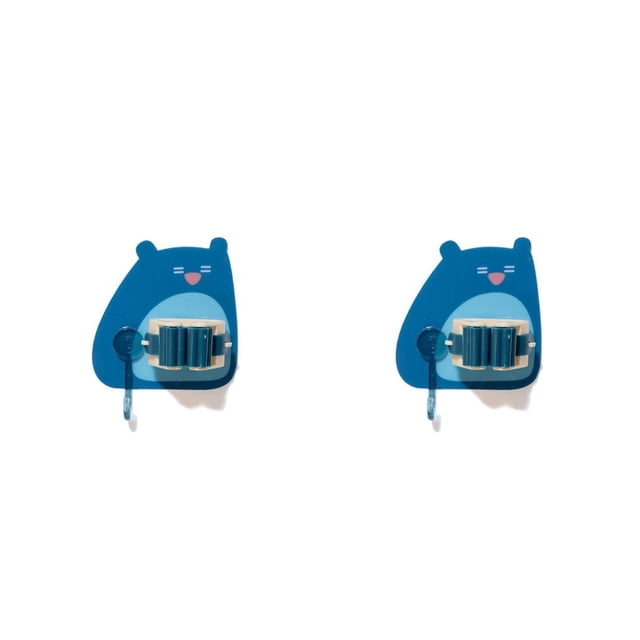 Toystoory Soporte organizador de fregona para pared, colgador de almacenamiento adhesivo para baño, gancho organizador para escoba, decoración Azul oscuro 2piezas