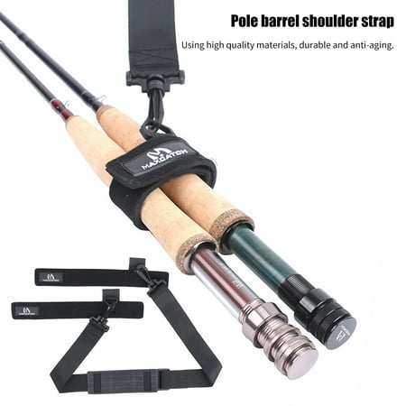 AURORA TRADE Portable Fishing Rod Band Adjustable Shoulder Straps Convenient to Carry Fishing Equipment Helpful Fishing Pole Shoulder Belt for Fishing Enthusiast