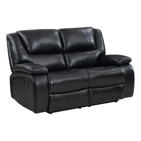 Camila Upholstered Motion Reclining Loveseat Black