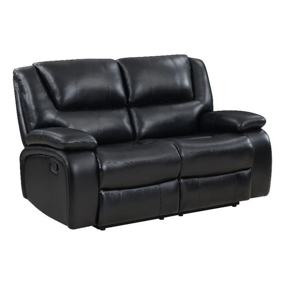 Camila Upholstered Motion Reclining Loveseat Black