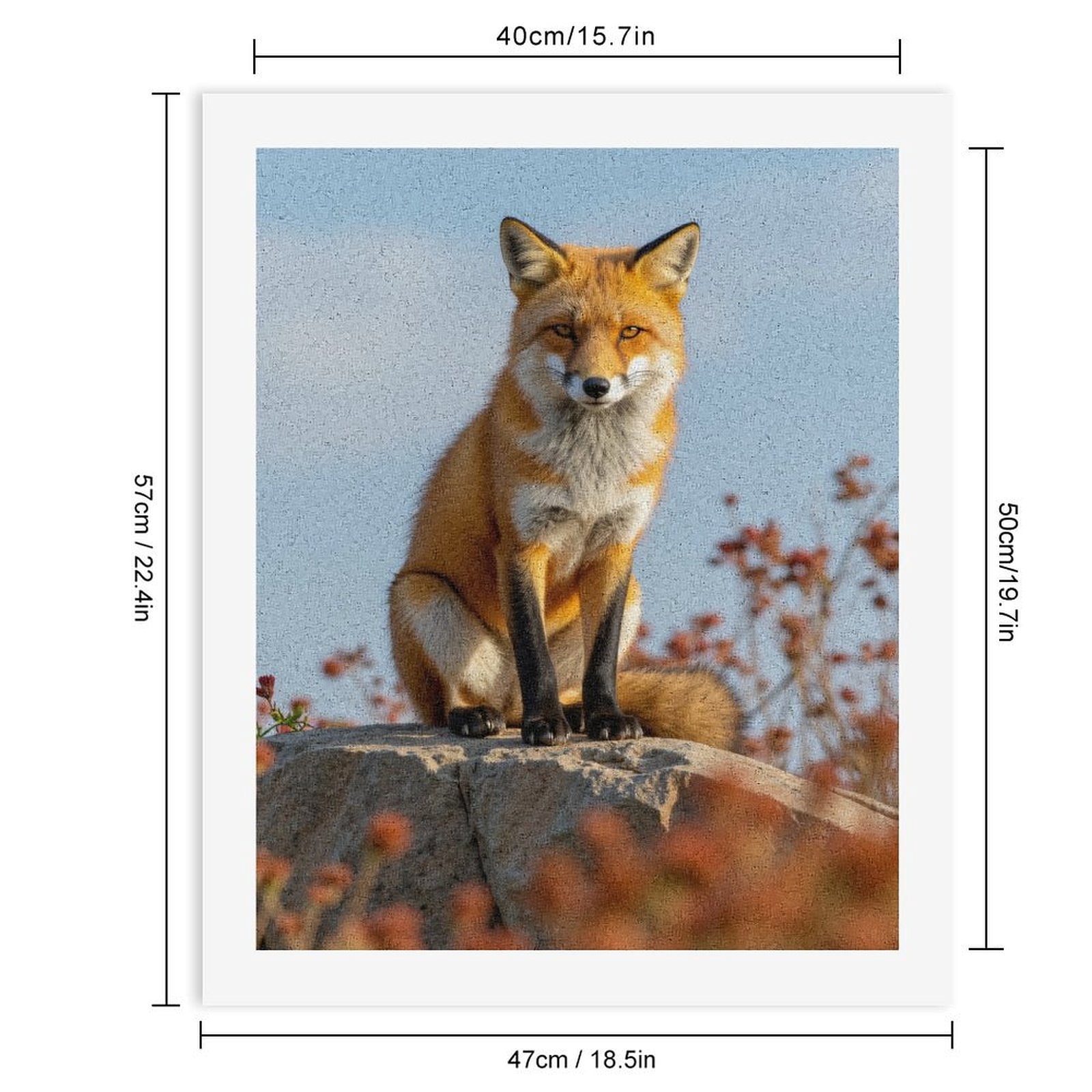 Paint By Numbers Kit for Adults Beginner - DIY Red Fox Sitting On Rock Canvas Painting Kits for Adults, Frameless Paint By Number for Adults for Home Wall Decor 16x20 Inch