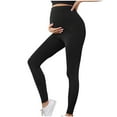 thumbnail image 2 of HWRETIE Maternity SweatpantsWomen's Maternity Leggings Belly Support Slim Fit High Waisted Yoga Pants Casual Tight Fit Pregnancy Pants Activewear Black, 2 of 6