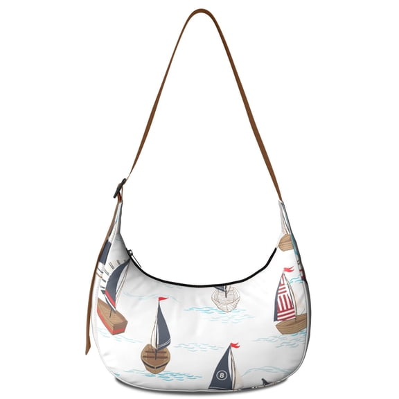 Tropical Sunset Palm Tree Crossbody Tote for Women, Lightweight Water-Resistant Hobo Purse with Vibrant Hawaiian Island Classic and Botanical Floral Print, Spacious and Fashionable