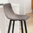 thumbnail image 5 of Merrick Lane Gray Faux Leather Low Back Bucket Seat Bar Stools, Gray/Black (Set of 2), 5 of 11