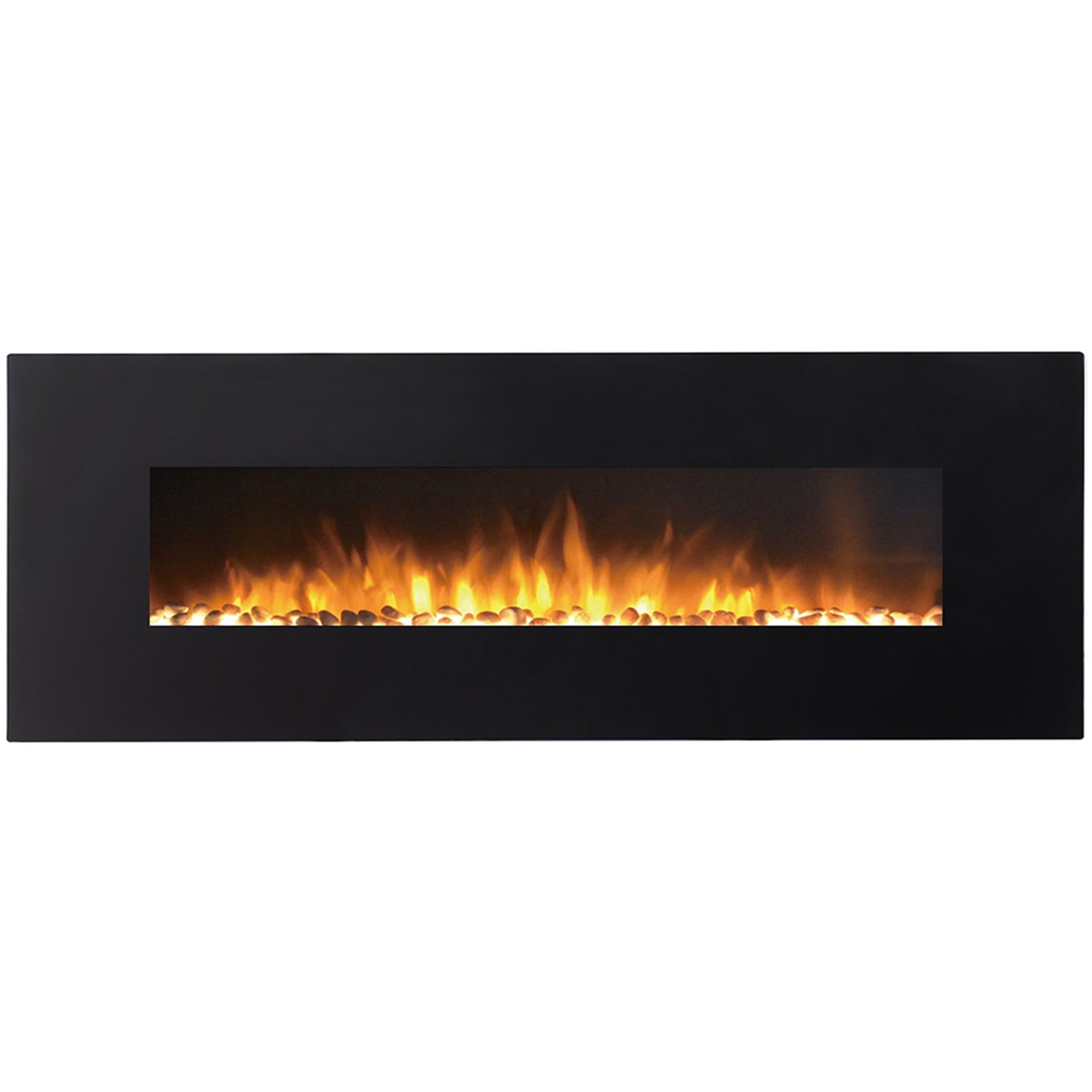 Regal Flame Erie Black 72inch Pebble Ventless Heater Electric Wall