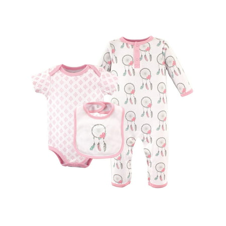 Hudson Baby - Newborn Baby Girls' 3-Piece Layette Set - Walmart.com