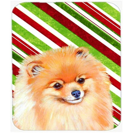 Pomeranian Candy Cane Holiday Christmas Mouse Pad, Hot Pad Or Trivet