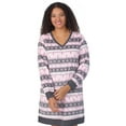thumbnail image 5 of Aria Women’s Super-Soft Velour 34” Long Sleeve V-Neck Sleepshirt, Sizes XS-4X, 5 of 8