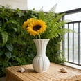 thumbnail image 4 of Decorative Vase - Modern Boho Style Ribbed Plastic Bud Vases for Flowers, Mini Small Vases for Shelf, Shelves, Bookshelf, Entryway Table & Home Decor Aesthetic, 4 of 6