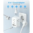 thumbnail image 3 of LENCENT European Travel Plug Adapter,USA to EU outlet adapter,Mutli Usb C Wall outlet extender Foldable Plug converter  with 4 Outlets 4 USB (2 C) Ports Charger, 3 of 8