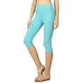 thumbnail image 2 of Women & Plus (S-3X) Essential Basic Cotton Spandex Stretch Below Knee 15" Length Leggings, 2 of 2