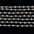 thumbnail image 4 of QNAVIC Natural Peach Moonstone Gemstone Handmade Beaded Stone Rosary Chains with 3mm Beads Jewelry Making DIY Accessories 925 Sterling Silver Rosary Chain Hand Craft (1 Feet), 4 of 4