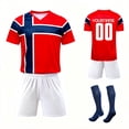 thumbnail image 5 of Kids Printed Soccer Set, Youth Short Sleeve Sports Uniform Kit with T-Shirt, Shorts and Socks for Boys Girls, School Athletic Training & Daily Casual Wear, 5 of 6