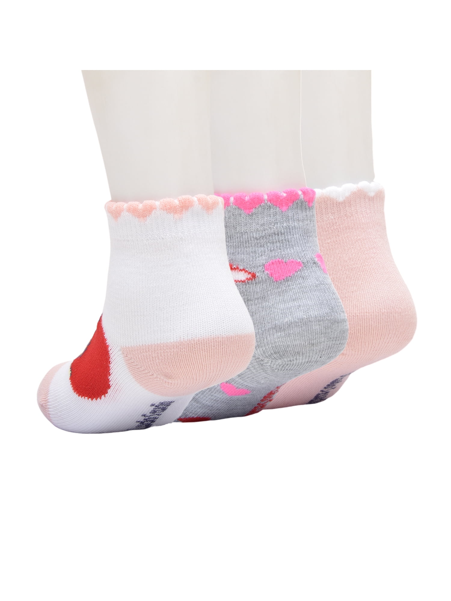 Bluey Unisex Toddler Ankle Valentines Socks, 3-pack, Sizes 12M-5T