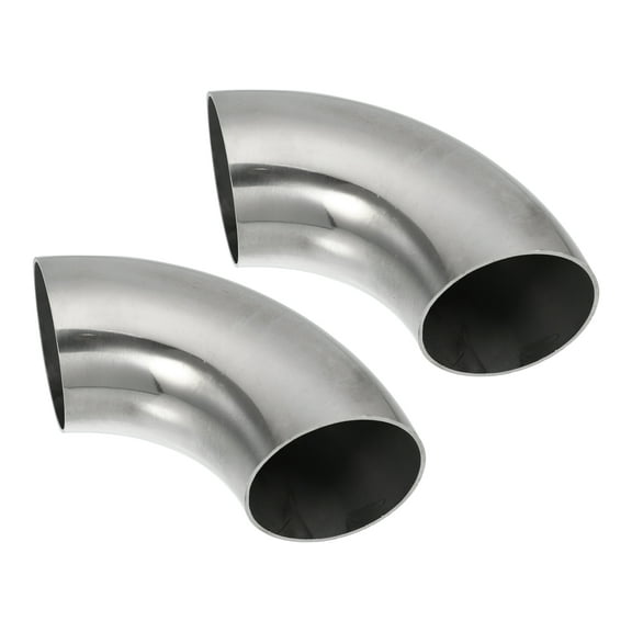 Unique Bargains 2pcs OD 2.25 Inch 90 Degree 1.5mm Thickness SS304 Stainless Steel Bend Tube Exhaust Elbow Pipe for Car