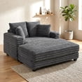 thumbnail image 1 of HOMCOM Chaise Longue de 60 Pouces pour l'Intérieur, Grand Canapé-Lit Rembourré, Gris, 1 of 10