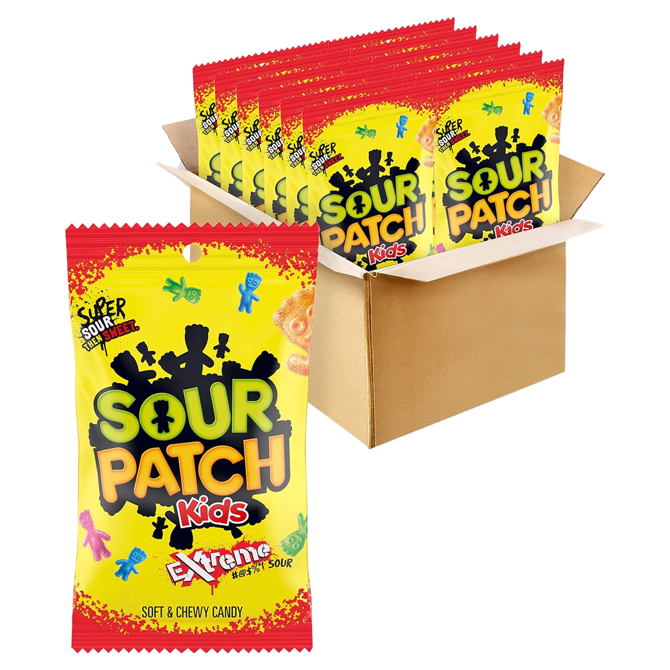 Sour Patch Kids, Extreme Soft and Chewy Candy, 7.2 Oz (Pack of 12)