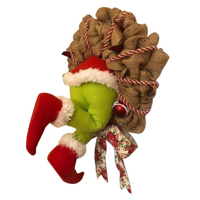Ladrón de Navidad Robó de Arpillera de Navidad, de Arpillera ña Cuerda de Yute Cuerpo de , Adorno Creativo Sunnimix Guirnalda de ladrón