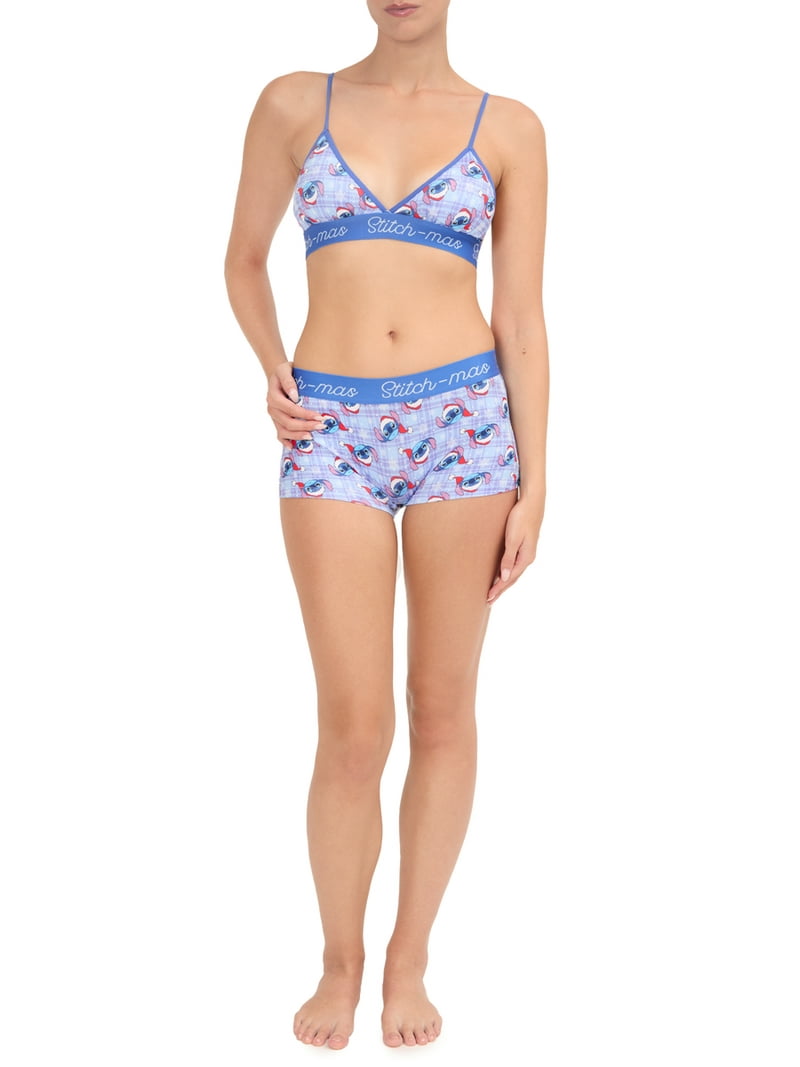 ♡*size80  10/30 Disney Stitch Christmas Women's Comfort Stretch Triangle Bra