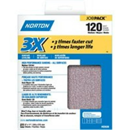 

Norton 68172/02639 9 X 11 120 Grit Sandpaper Sheets 20 Count