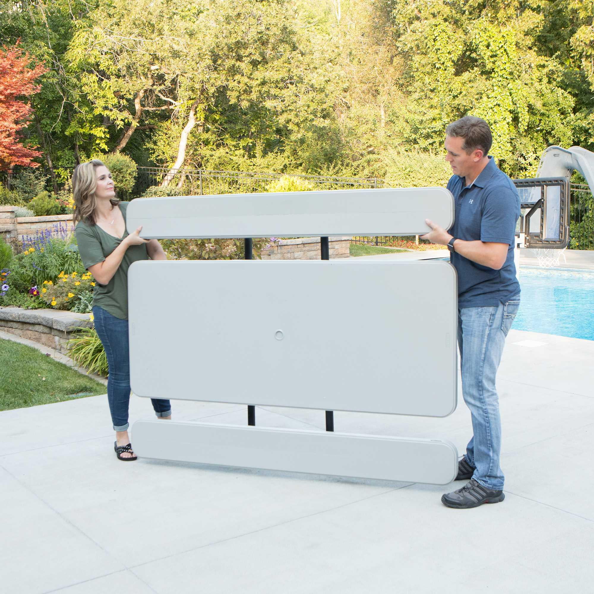 Lifetime 6 ft. Classic Folding Polyethylene Picnic Table, Gray (260265)