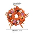 thumbnail image 3 of SHENGXINY Halloween Wreath for Front Door 21.6 in Fall Artificial Maple Leaf Pumpkin Rose Wreaths Home Wall Porch Indoor Decoration, 3 of 6