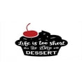 thumbnail image 4 of Dessert Piggy Bank, Life is too Short to Skip Dessert Wordsd Muffin Silhouette with Cherry, Ceramic Coin Bank Money Box for Cash Saving, 3.6" X 3.2", Red Black and White, by Ambesonne, 4 of 4