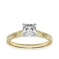 thumbnail image 1 of 1.00 Carat Excellent Asscher Cut Real Diamond New Design Solitaire Ring for Wedding Solid 18K Yellow Gold Size 11, 1 of 6