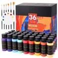 thumbnail image 1 of CROSPIN 36 Colores Pintura Acrilica, Pinturas Acr&iacute;licas Profesional 60ml, Set de Arte, Set de Pintura Acr&iacute;lica con 6 Pinceles y 1 Paleta, Materiales Arte para Vidrio, Telas, Cer&, 1 of 8