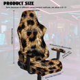 thumbnail image 2 of Jiueut Brown Leopard Print Gaming Chair Cover Set of 4, Wear Resistant Computer Chair Cover with Stretchable Band Universal Rotating Chair Protection with Armrest Cover, 2 of 7