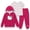 Dark Fuchsia, variant on Girls' 3-Piece Hoodie, T-Shirt & Jogger Set, Pink Bubblegum, Size 5/6