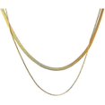 thumbnail image 3 of Double-layered necklace for women ins plain chain snake bone chain blade chain clavicle chain free delivery--silver-Product code 34553 silver, 3 of 4