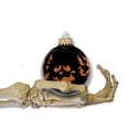 thumbnail image 4 of Halloween Tree Ornaments - 67mm/2.625" Decorated Glass Balls from Christmas by Krebs - Handmade Seamless Hanging Holiday Decorations for Trees - Set of 4 (Shiny Ebony Black with Faces), 4 of 9