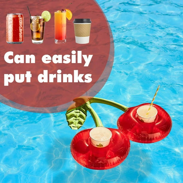 Cherry Posavasos Inflable Piscina Flotador Cóctel Bebida Portavasos Tmvgtek Para Estrenar