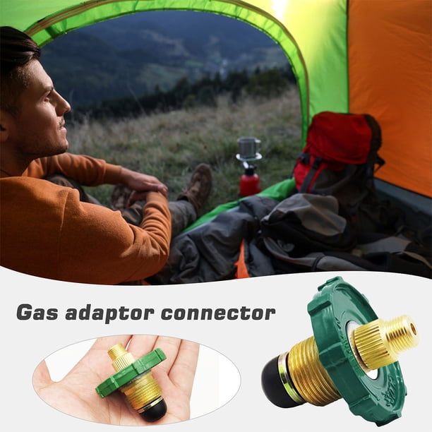 Conector de tanque de GLP Cilindro de gas licuado Adaptador de conversión de cilindro de zinc accesorios para acampar estufa de campamento