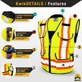 thumbnail image 4 of KwikSafety (Charlotte, NC) GODFATHER Safety Vest (Cushioned Collar) Class 2 ANSI OSHA High Visibility 9 Pockets Reflective Tape Heavy Duty Zipper Mesh HiVis Construction Surveyor Men | Yellow Large, 4 of 6