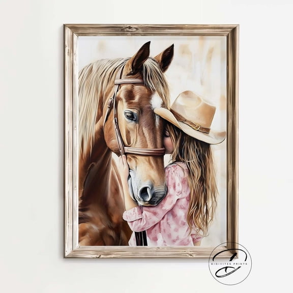 Cowgirl Horse Nursery Print, Cowgirl Nursery Decor, Rustic Western Nursery Wall Art, Girls Bedroom Decor, Vintage Room, Southwest Decor Home Decor #181, Unframed Poster Size 8x12