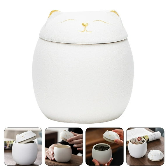 IMIKEYA Cartoon Storage Canister Ceramic Food Storage Housewives Kitchen Use 1 PCS